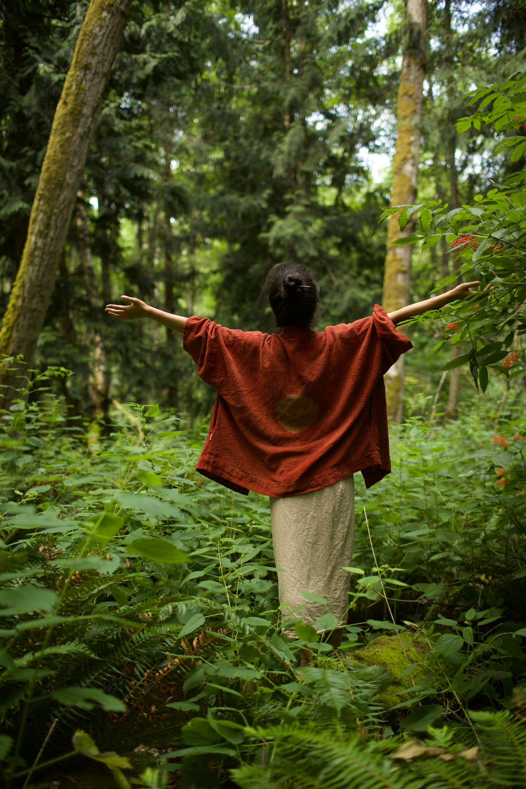 Raw Silk Kimono - Madder