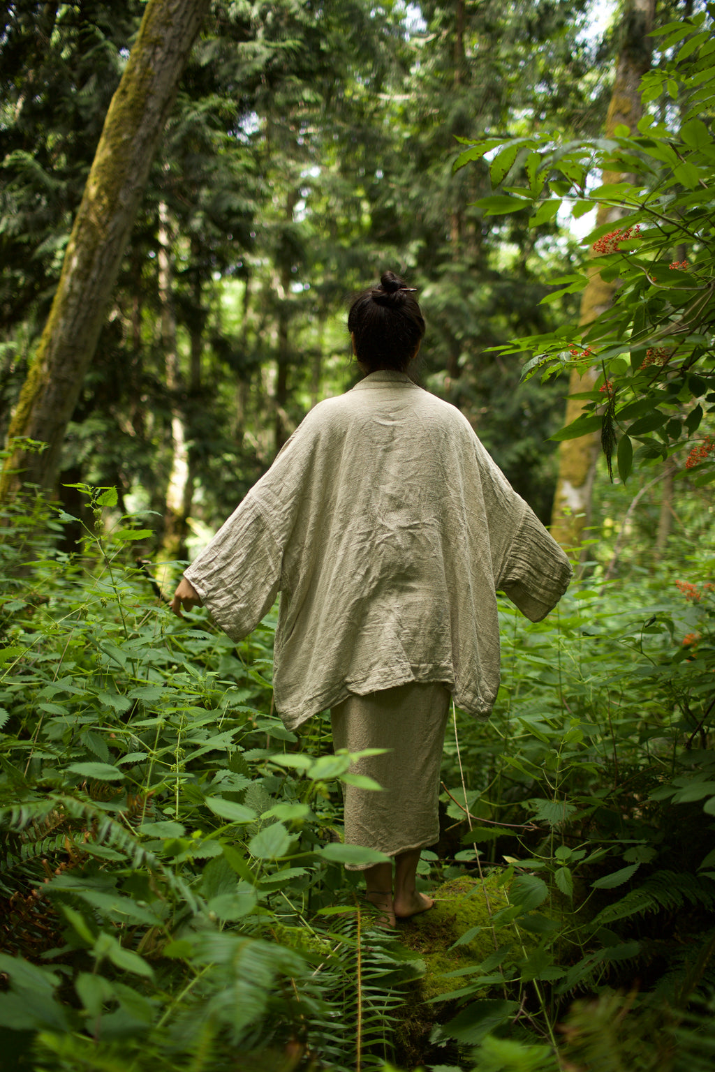 Raw Silk Kimono - Natural Silk