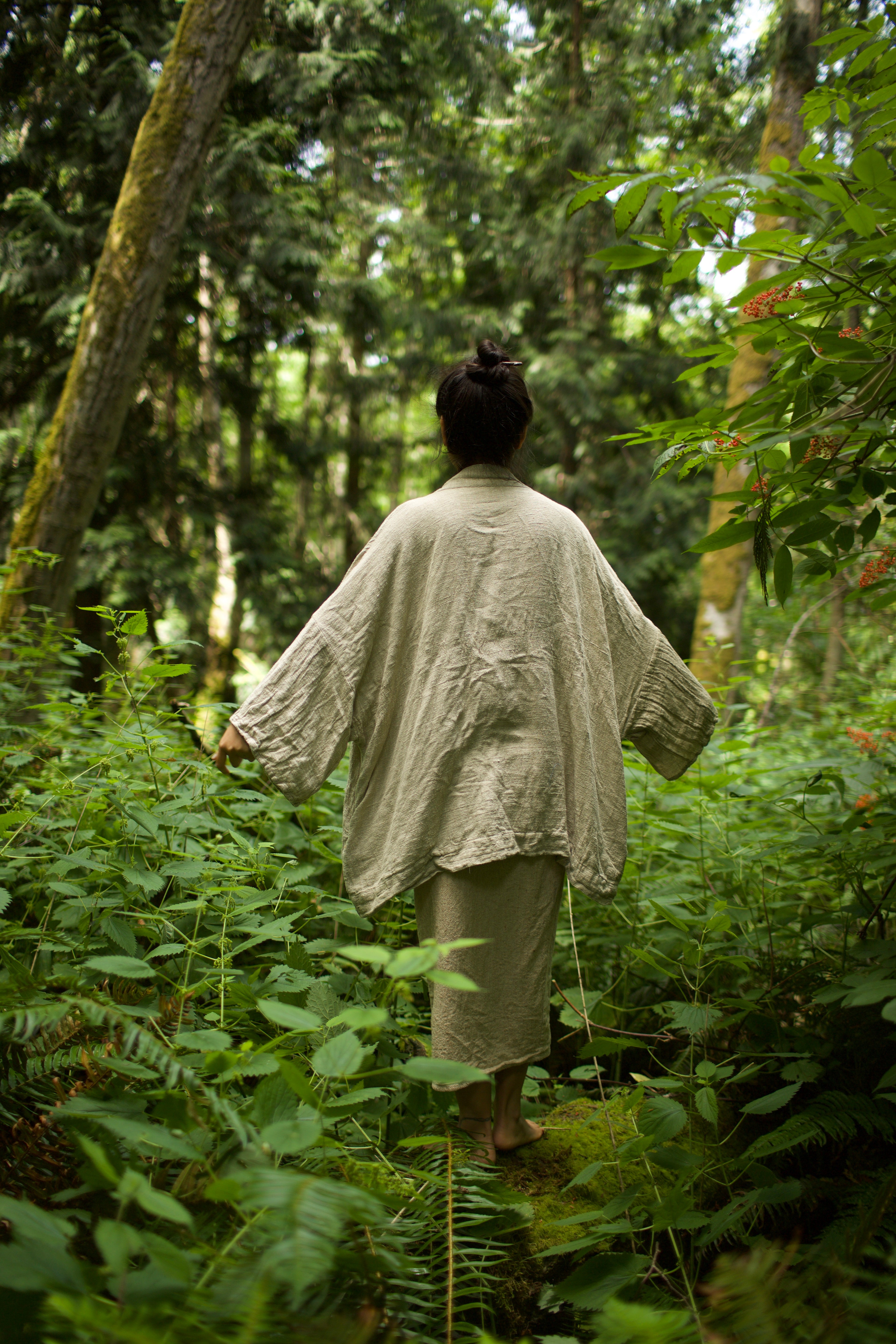 Raw Silk Kimono - Natural Silk