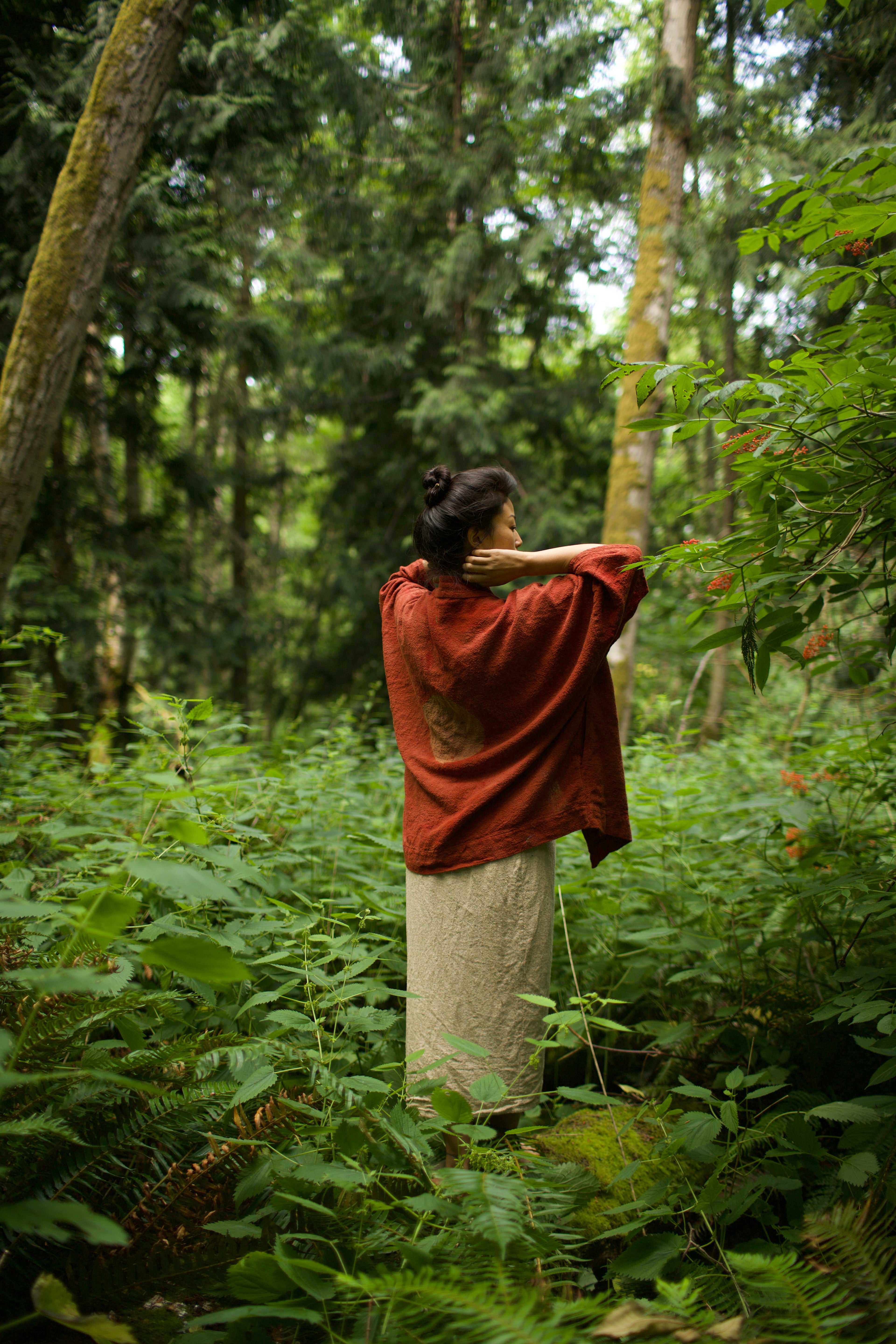Raw Silk Kimono - Madder