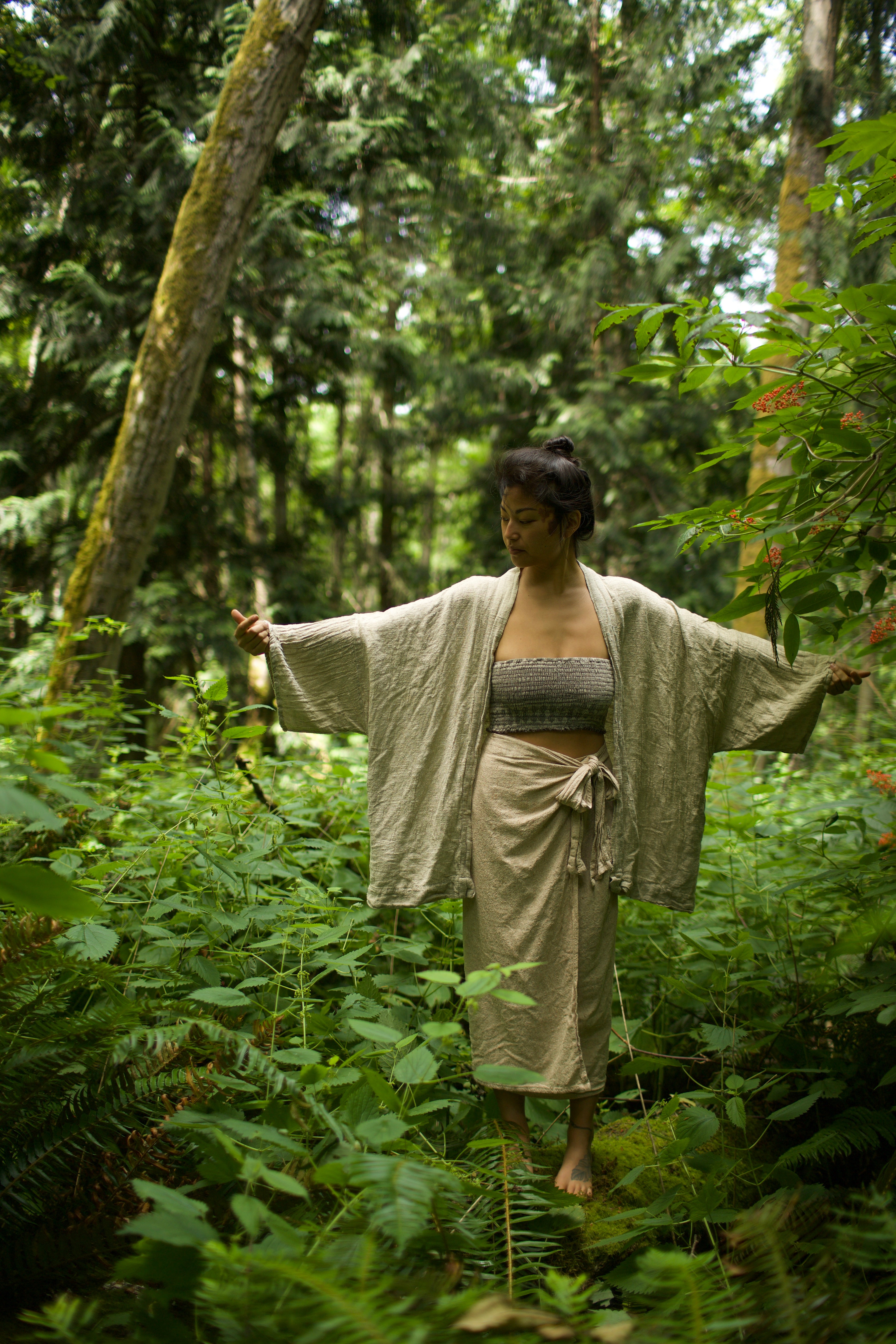 Raw Silk Kimono - Natural Silk
