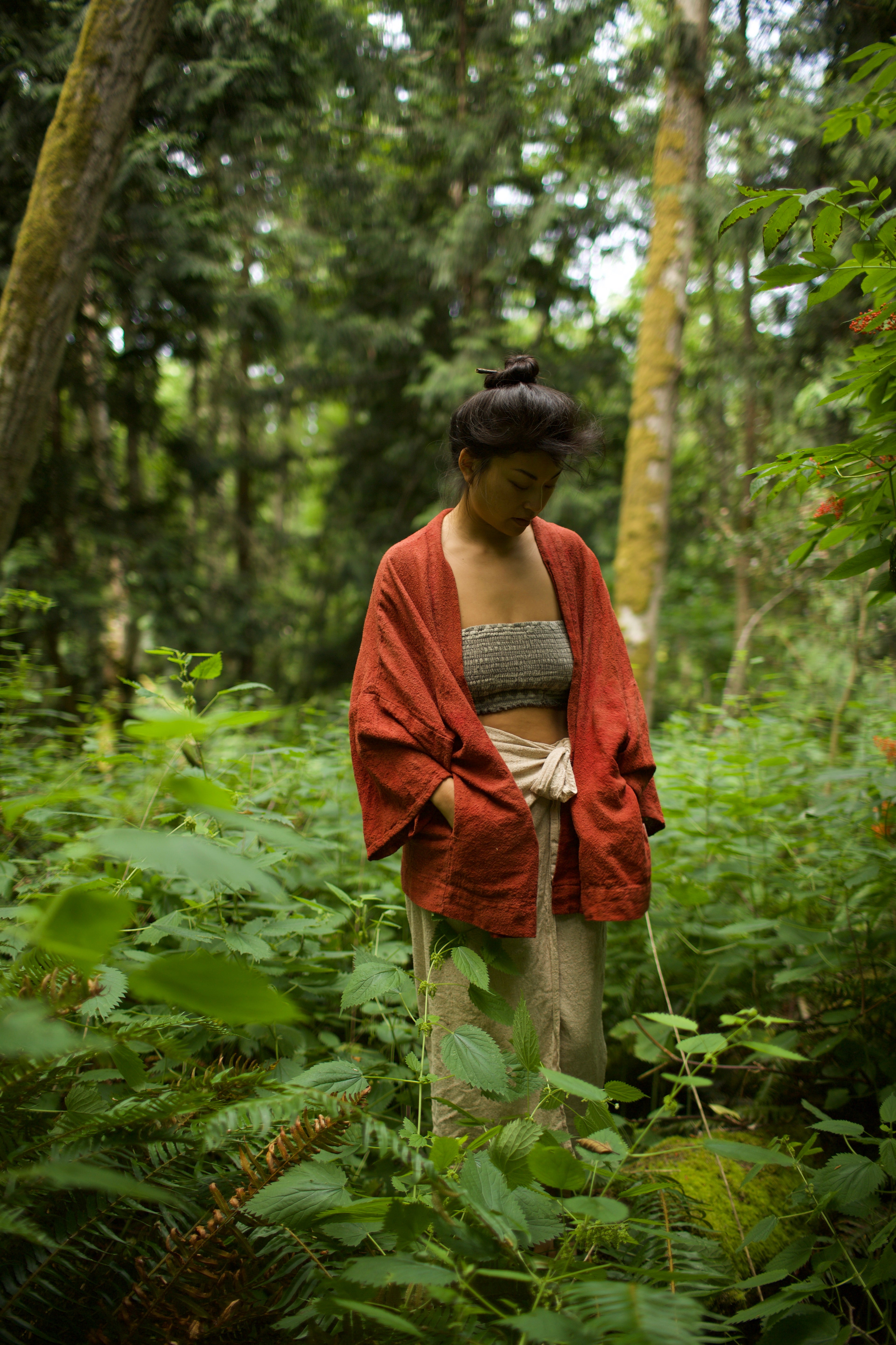 Raw Silk Kimono - Madder