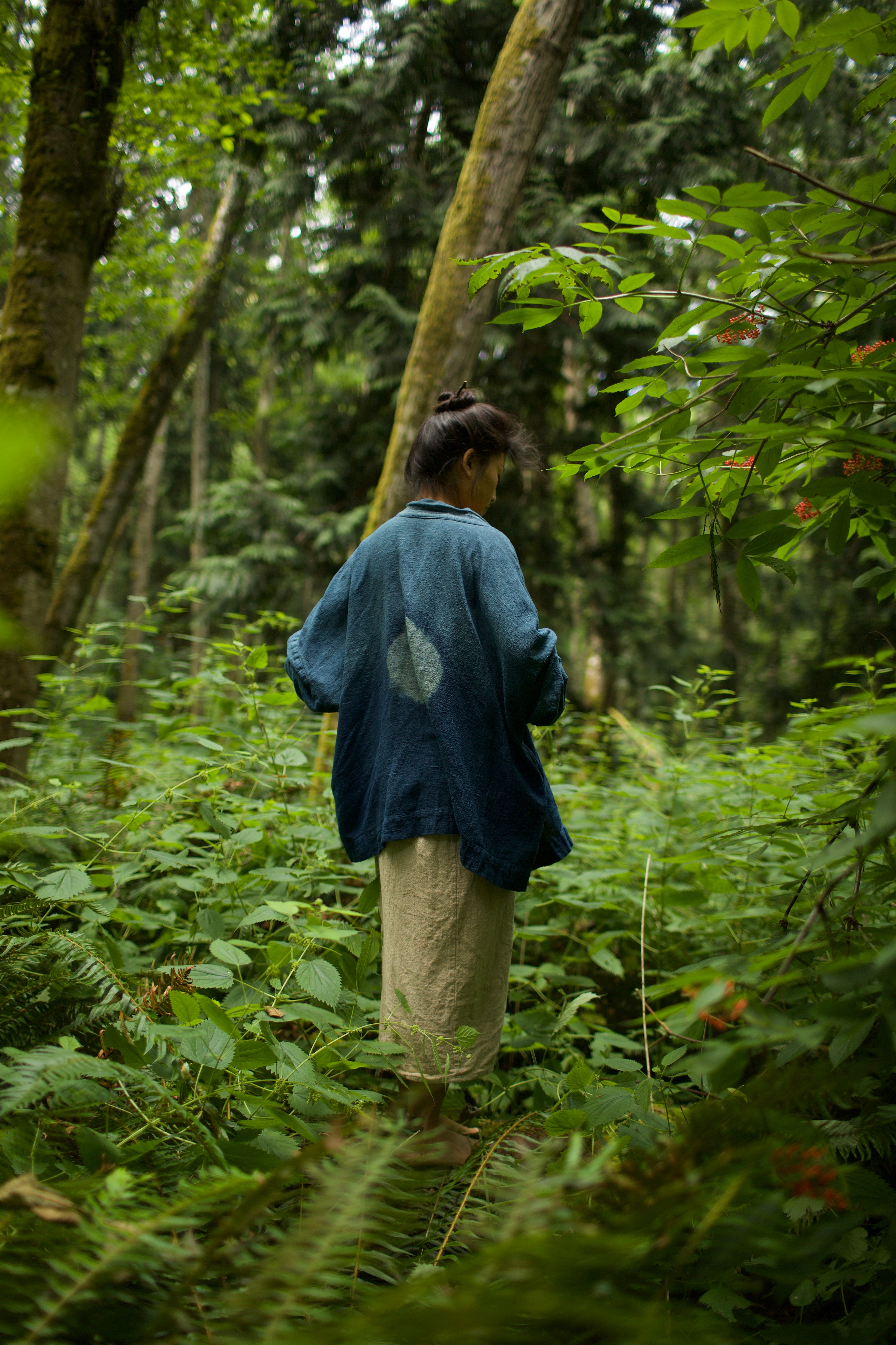 Raw Silk Kimono - Indigo