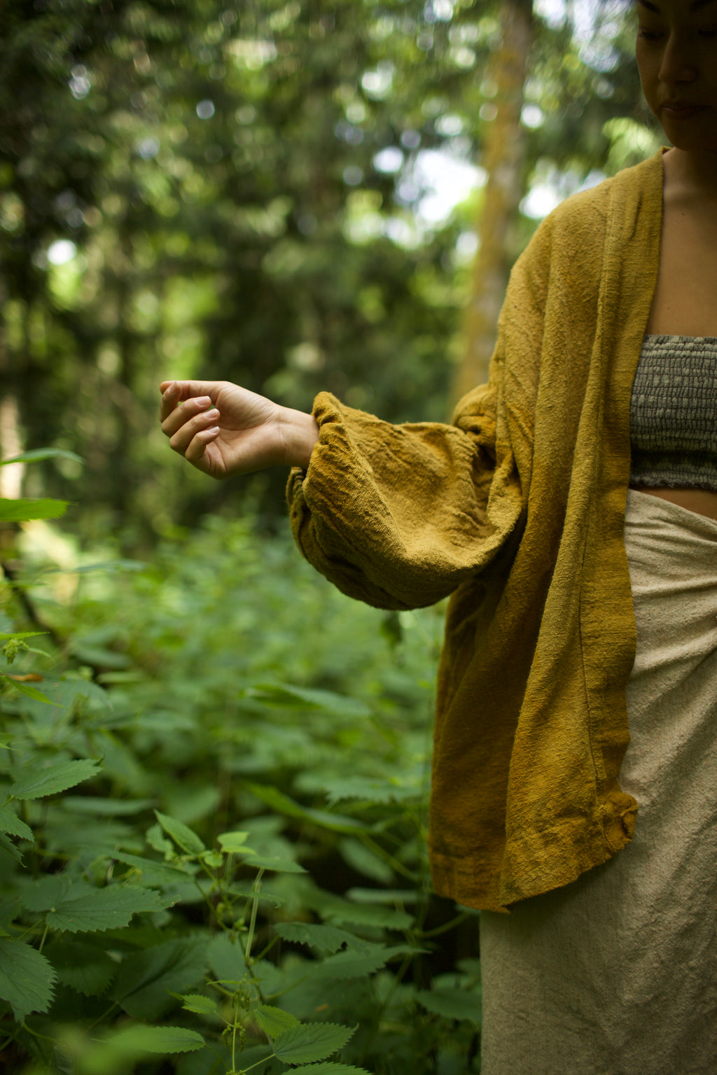 Raw Silk Kimono - Turmeric
