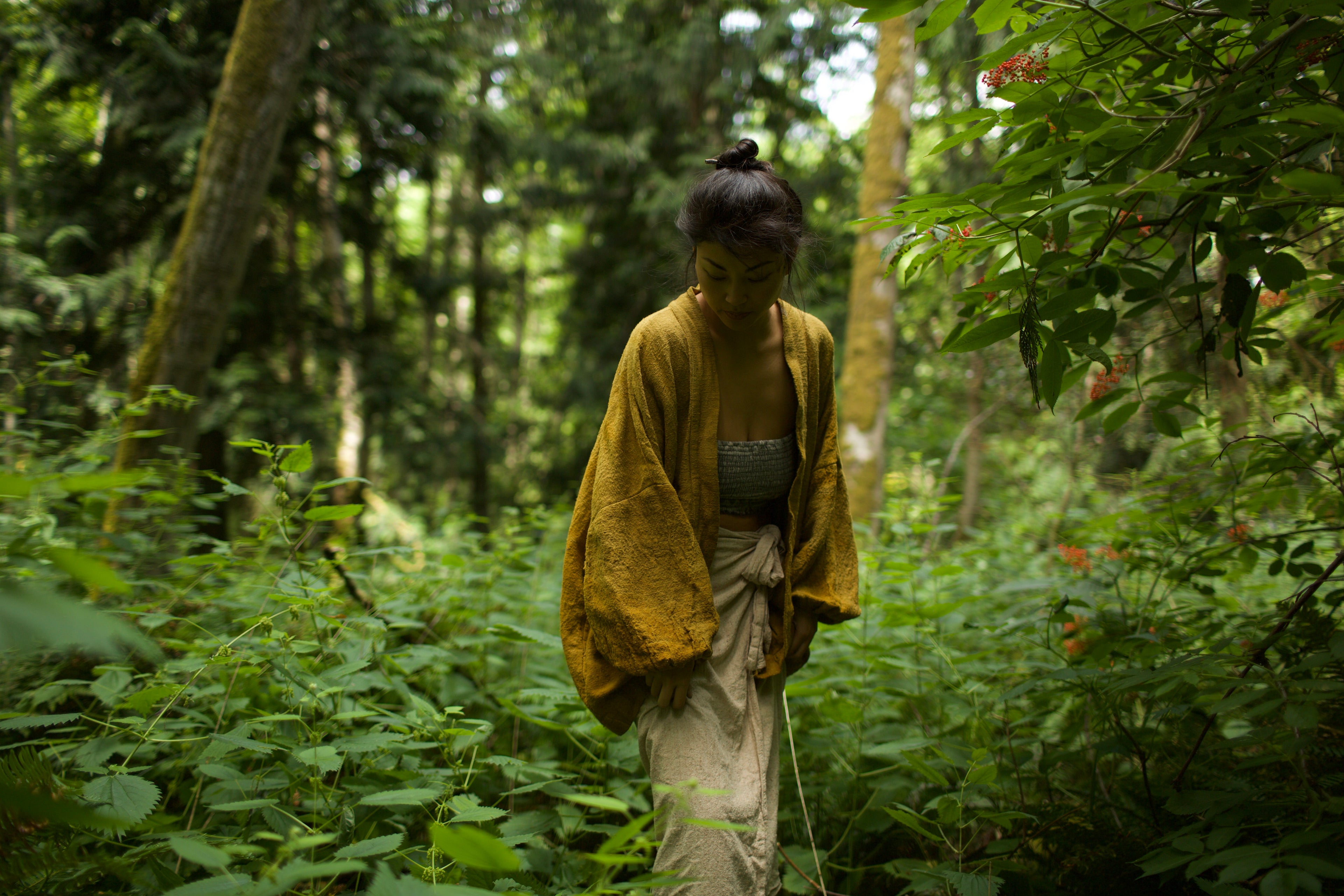 Raw Silk Kimono - Turmeric