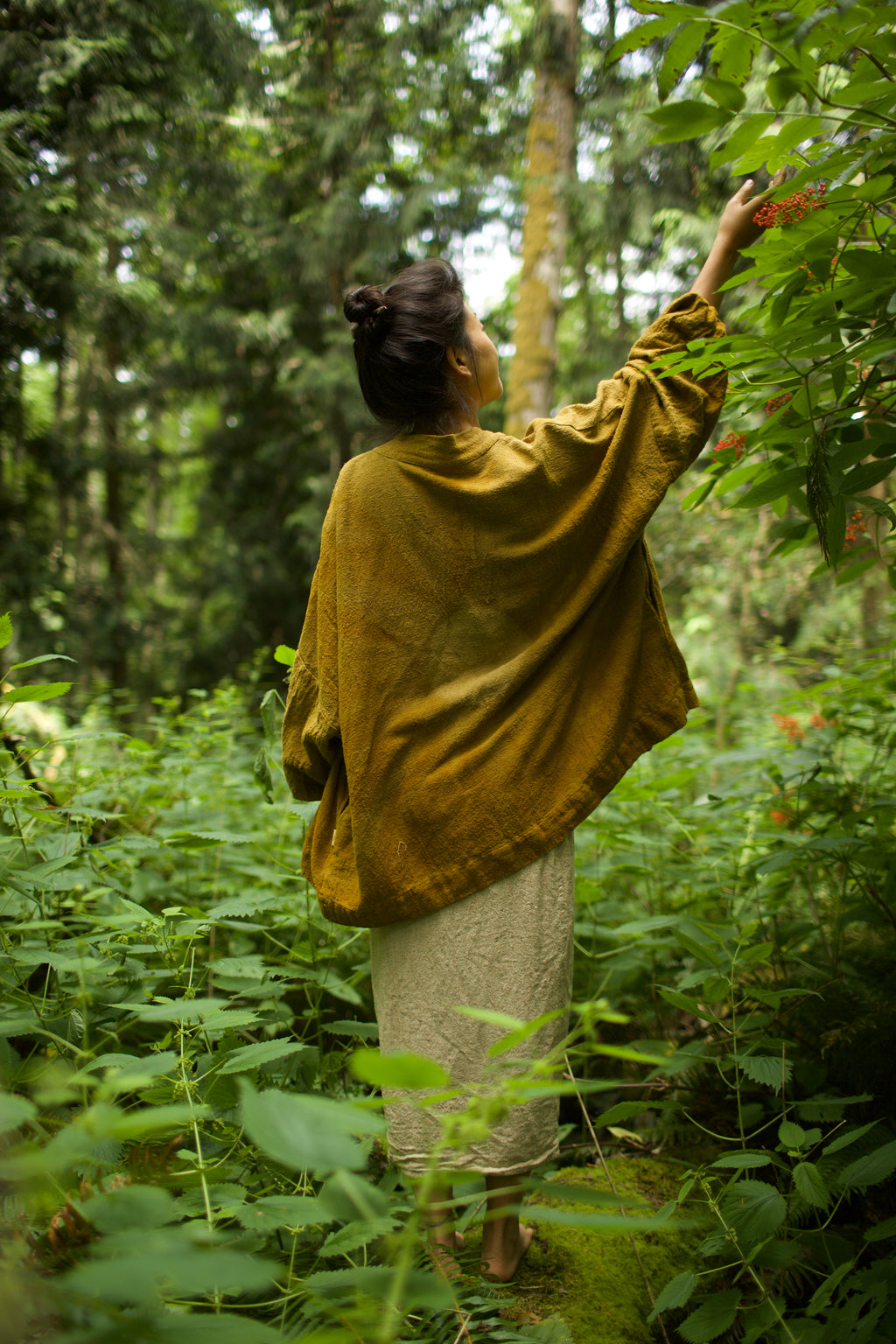Raw Silk Kimono - Turmeric