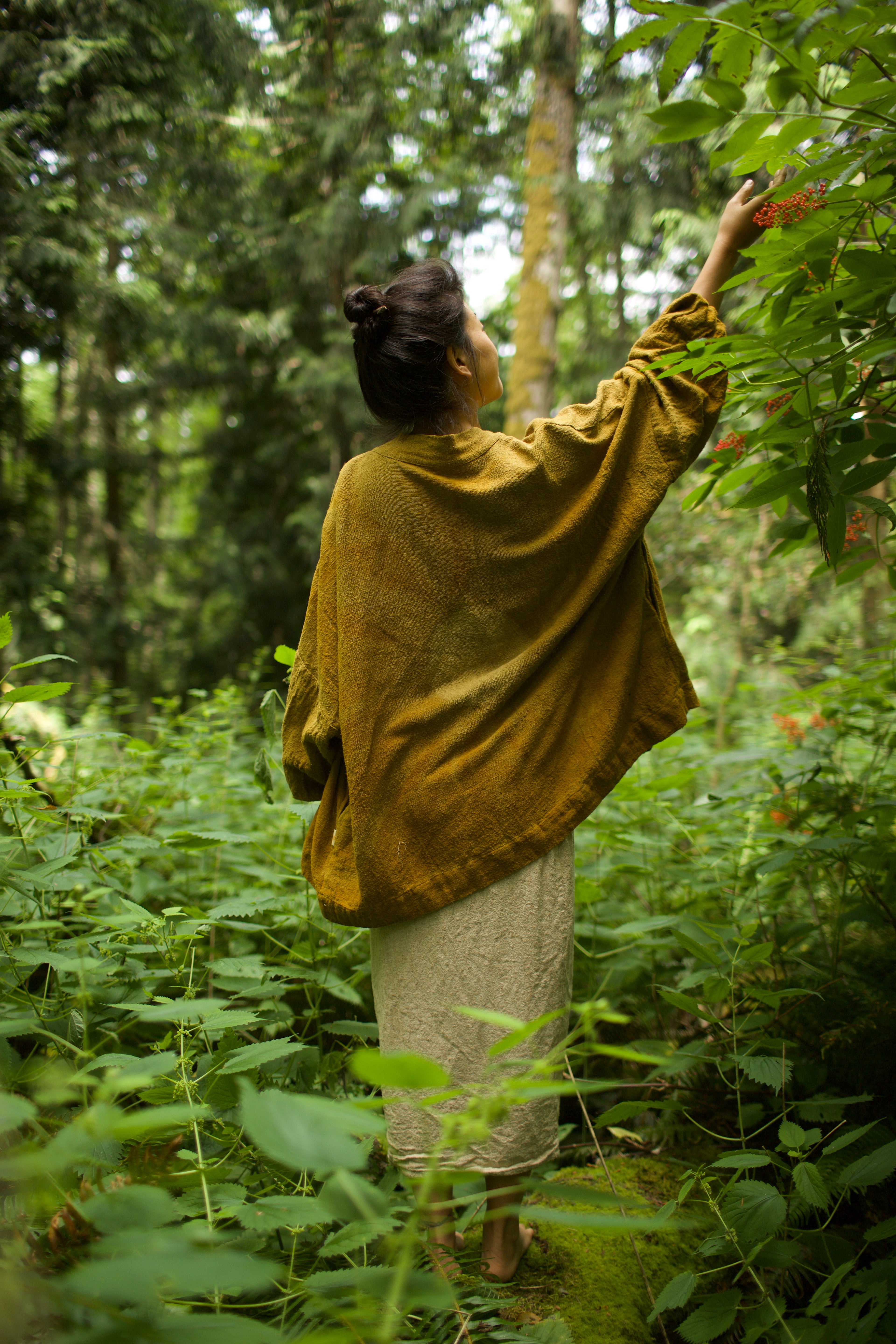 Raw Silk Kimono - Turmeric