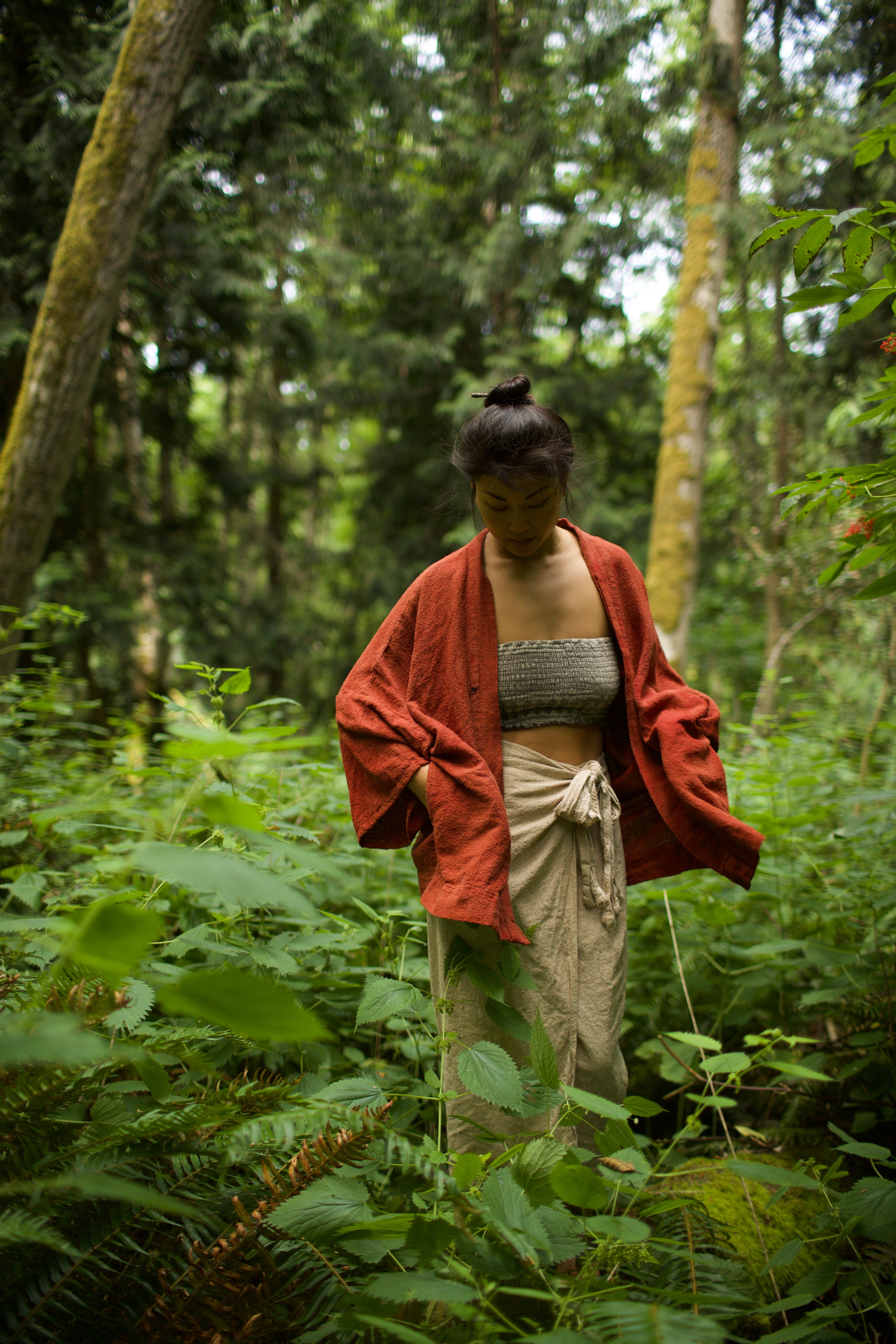 Raw Silk Kimono - Madder