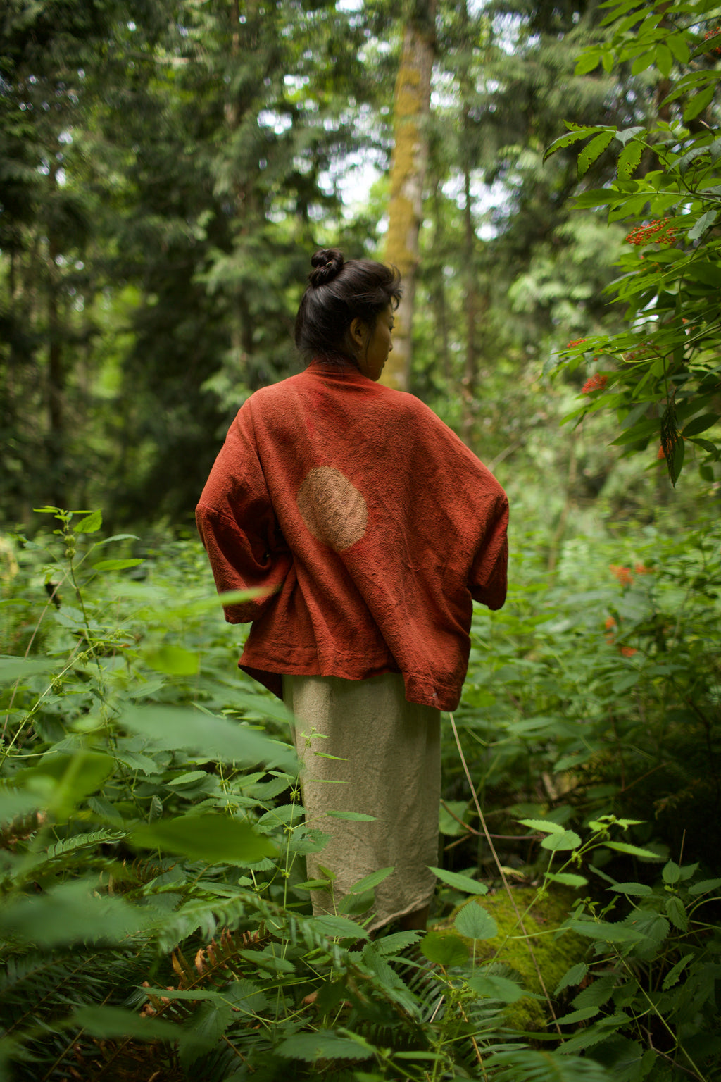 Raw Silk Kimono - Madder