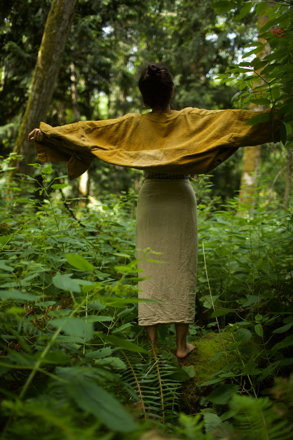 Raw Silk Kimono - Turmeric