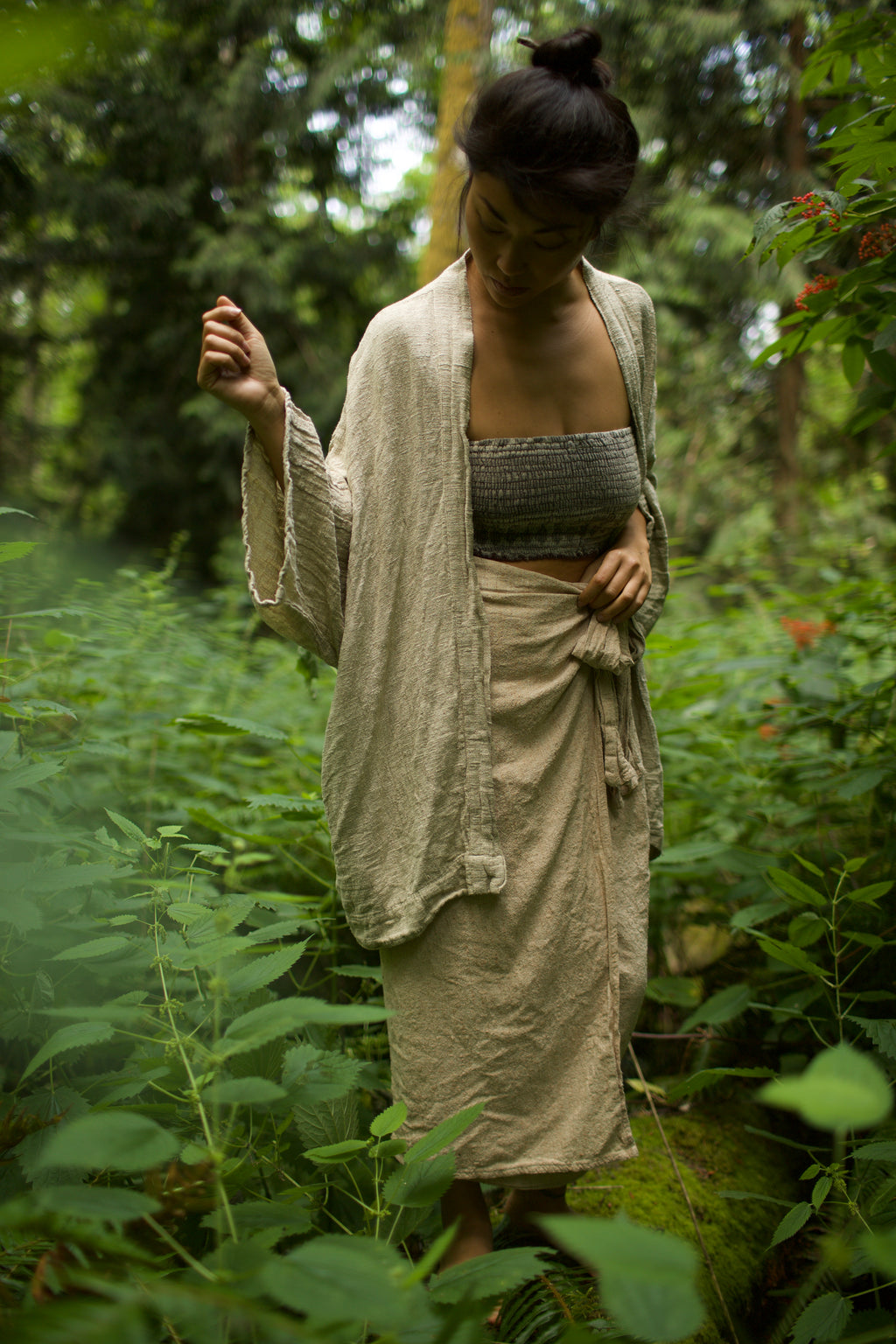 Raw Silk Kimono - Natural Silk