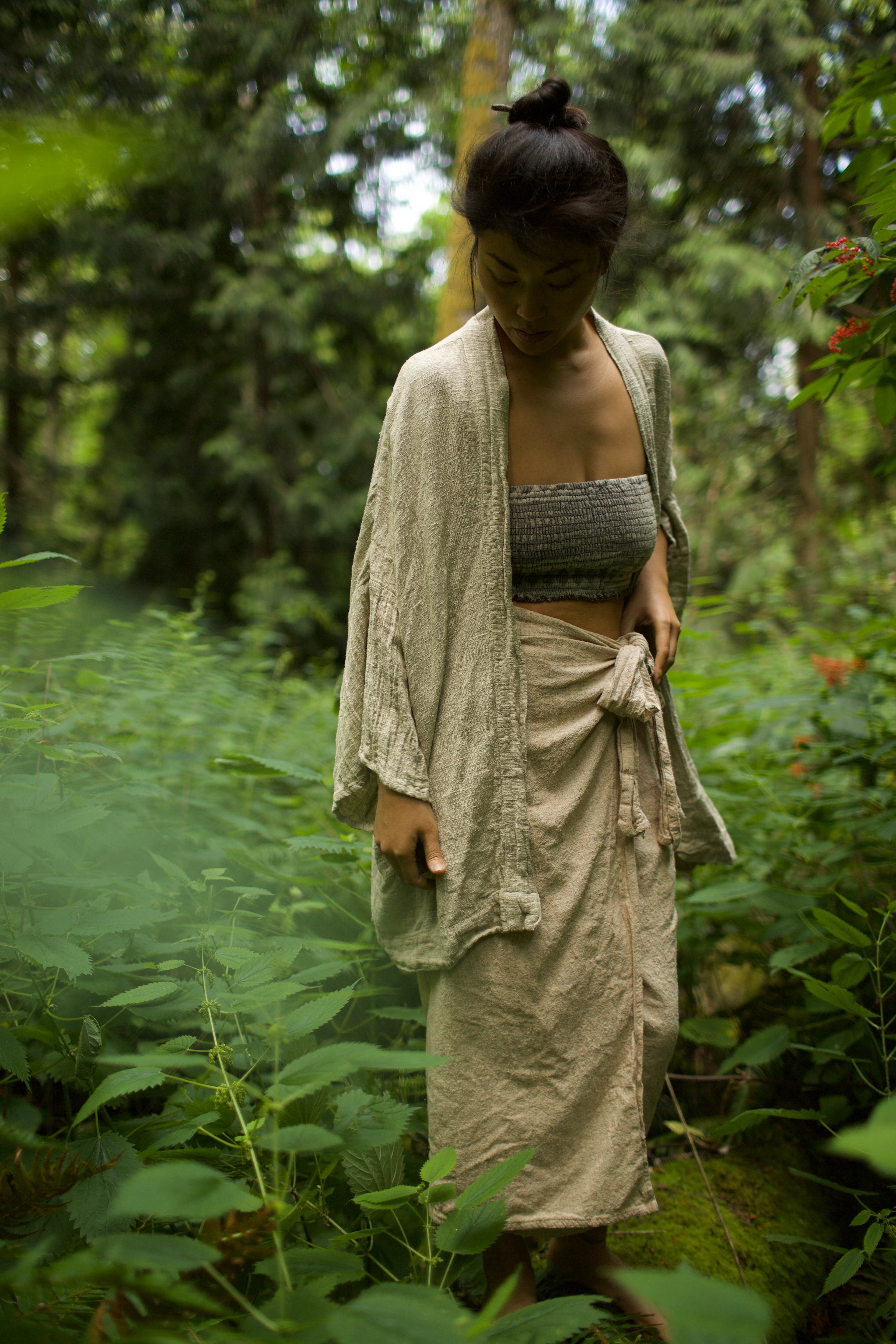 Raw Silk Kimono - Natural Silk